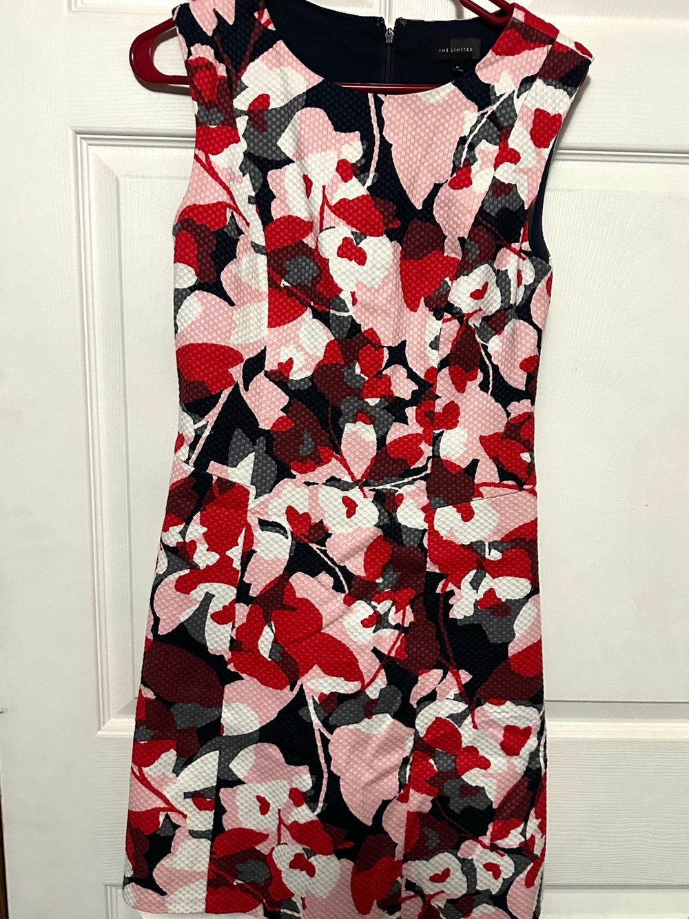The Limited Red, Pink & Dark Navy Blue Floral Sheath Mini Dress